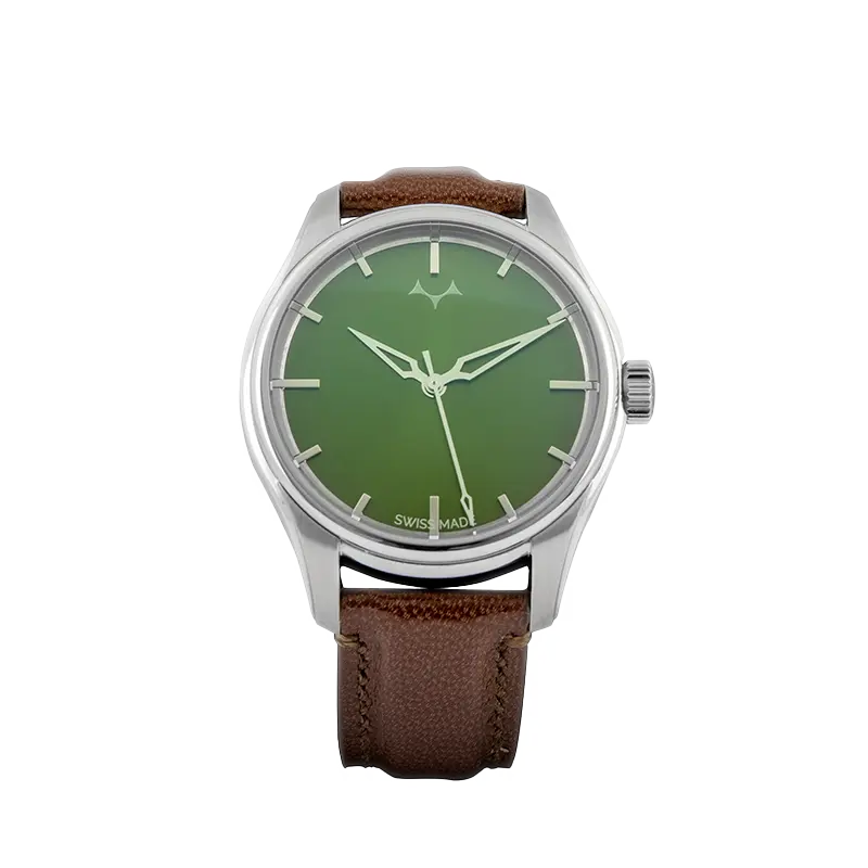 montre mot fondateur verte - Myrah Watches - Montres Suisses